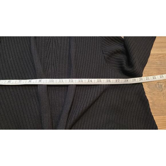 Athleta Solstice Wrap Cardigan Black Large Merino Wool - Picture 7 of 10